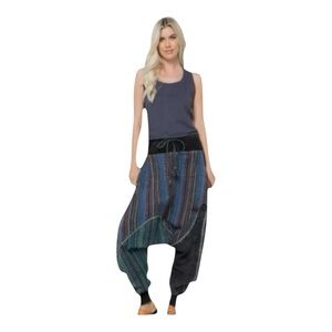Unisex Bohemian Striped Harem Pants